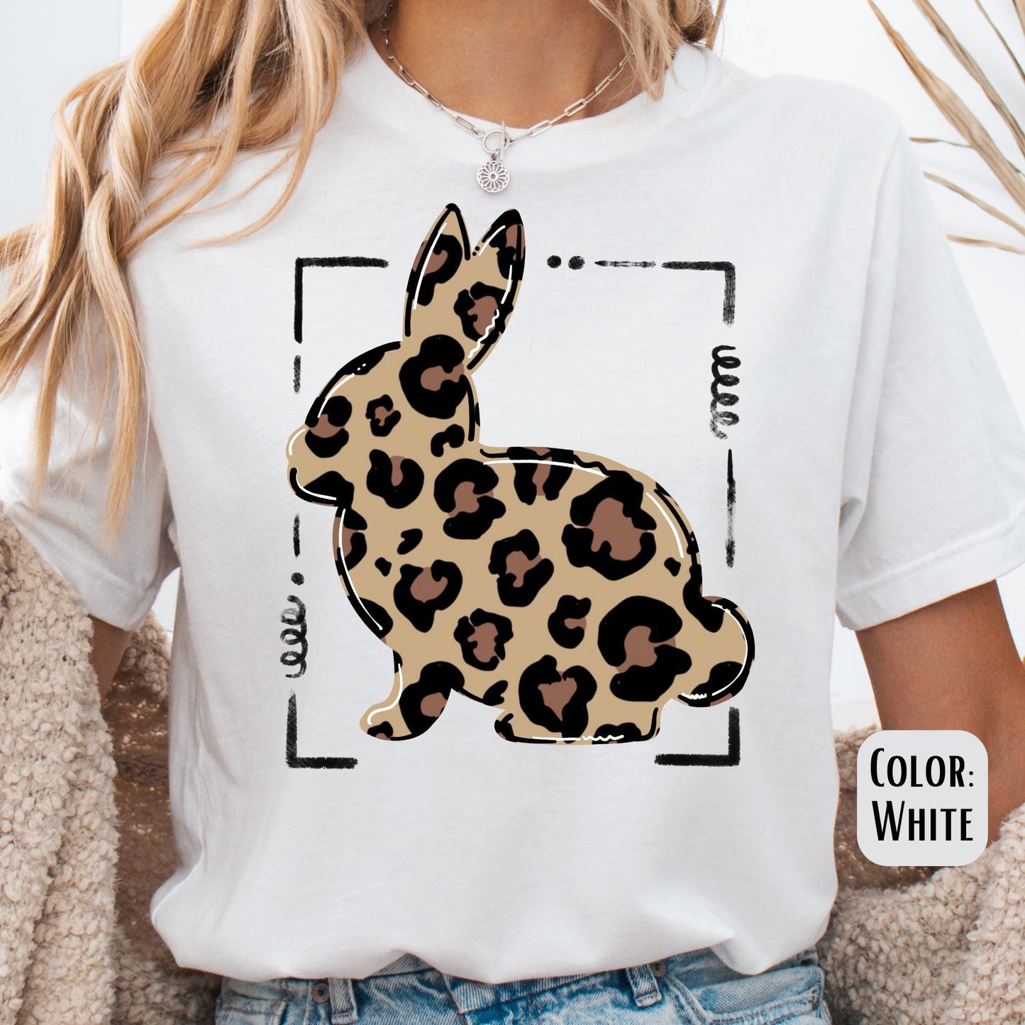 Leopard Bunny Shirt, Easter Bunny Shirt, Cute Easter Tee, Colorful Easter Shirts, Easter Gift for Her, Bunny Shirts