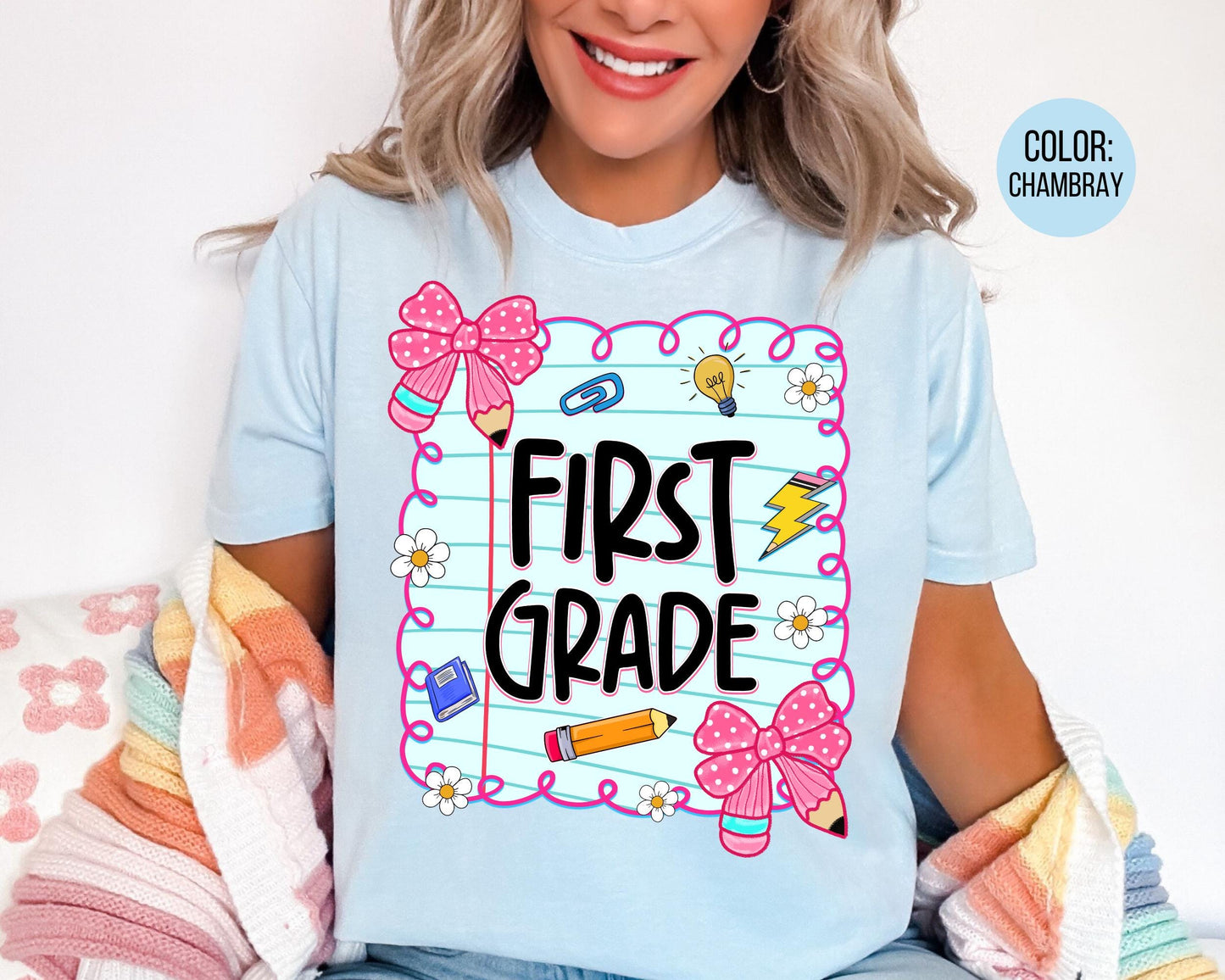 Comfort Colors® Coquette First Grade Shirt, 1st Grade Teacher Shirts