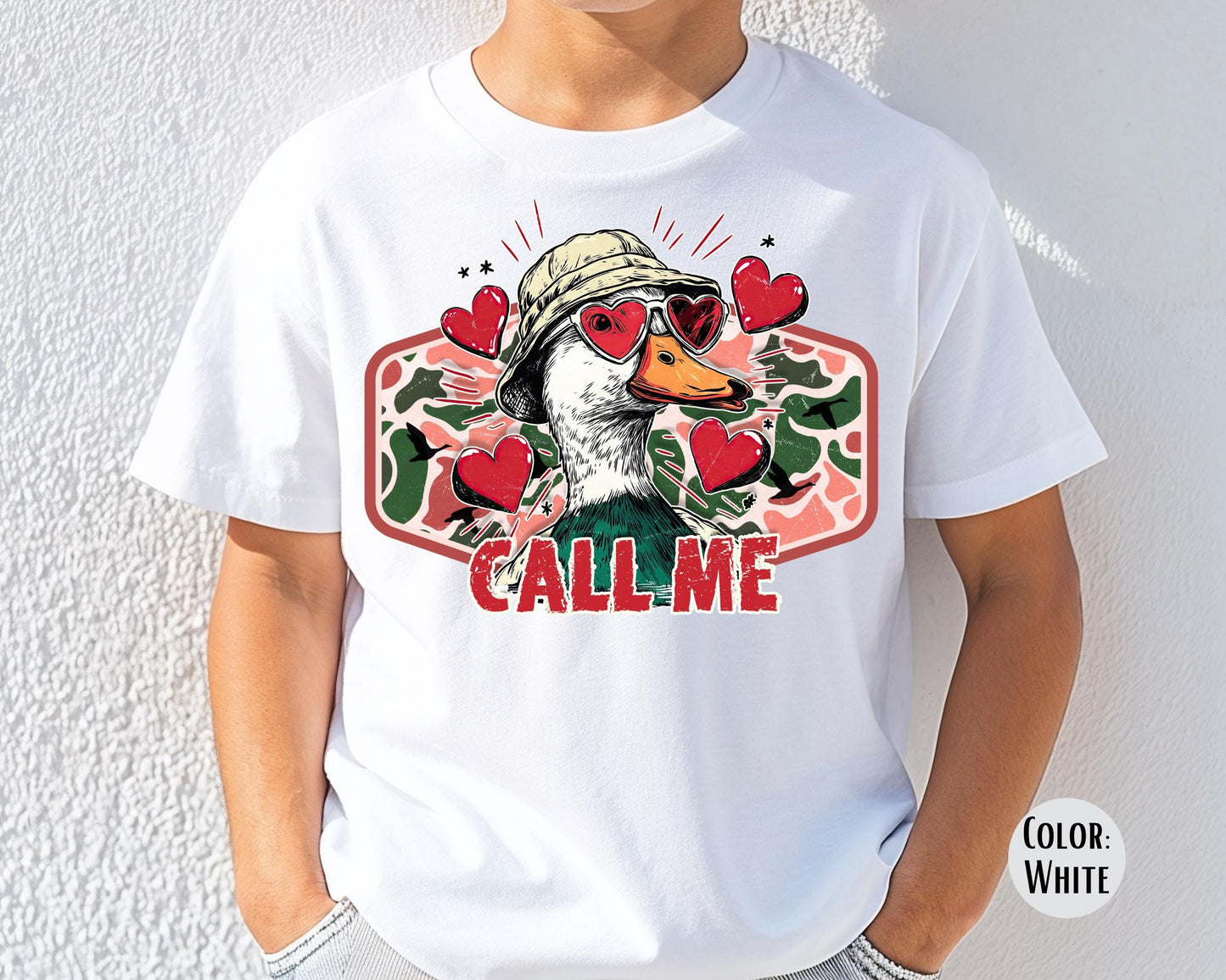Comfort Colors® Boys Call Me Duck Shirt, Duck Hunting Valentines Day Shirts