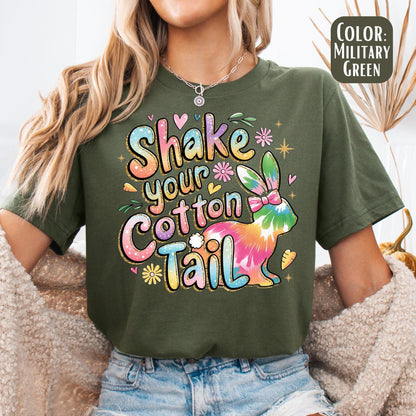 Shake Your Cotton Tail Shirt, Easter Bunny Shirt, Cute Easter Tee, Colorful Easter Shirts, Easter Gift for Her, Bunny Shirts, Cotton Tail
