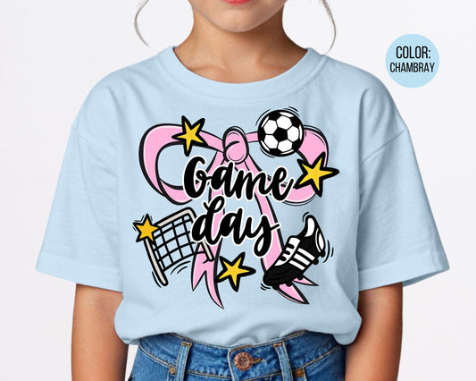 Comfort Colors Girls Game Day Soccer Shirt: Coquette Soccer Shirts