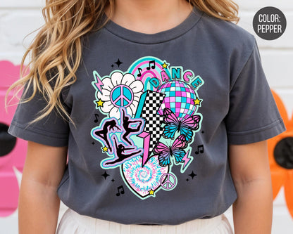 Comfort Colors Girls Retro Dance Shirt, Kids Dance Shirts