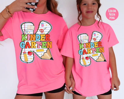 Comfort Colors Kindergarten Shirt: Back to School Pencil Tee