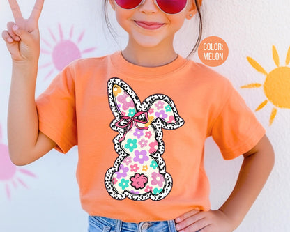 Comfort Colors® Floral Dalmatian Bunny Shirt, Adult and Youth Easter Bunny Shirts