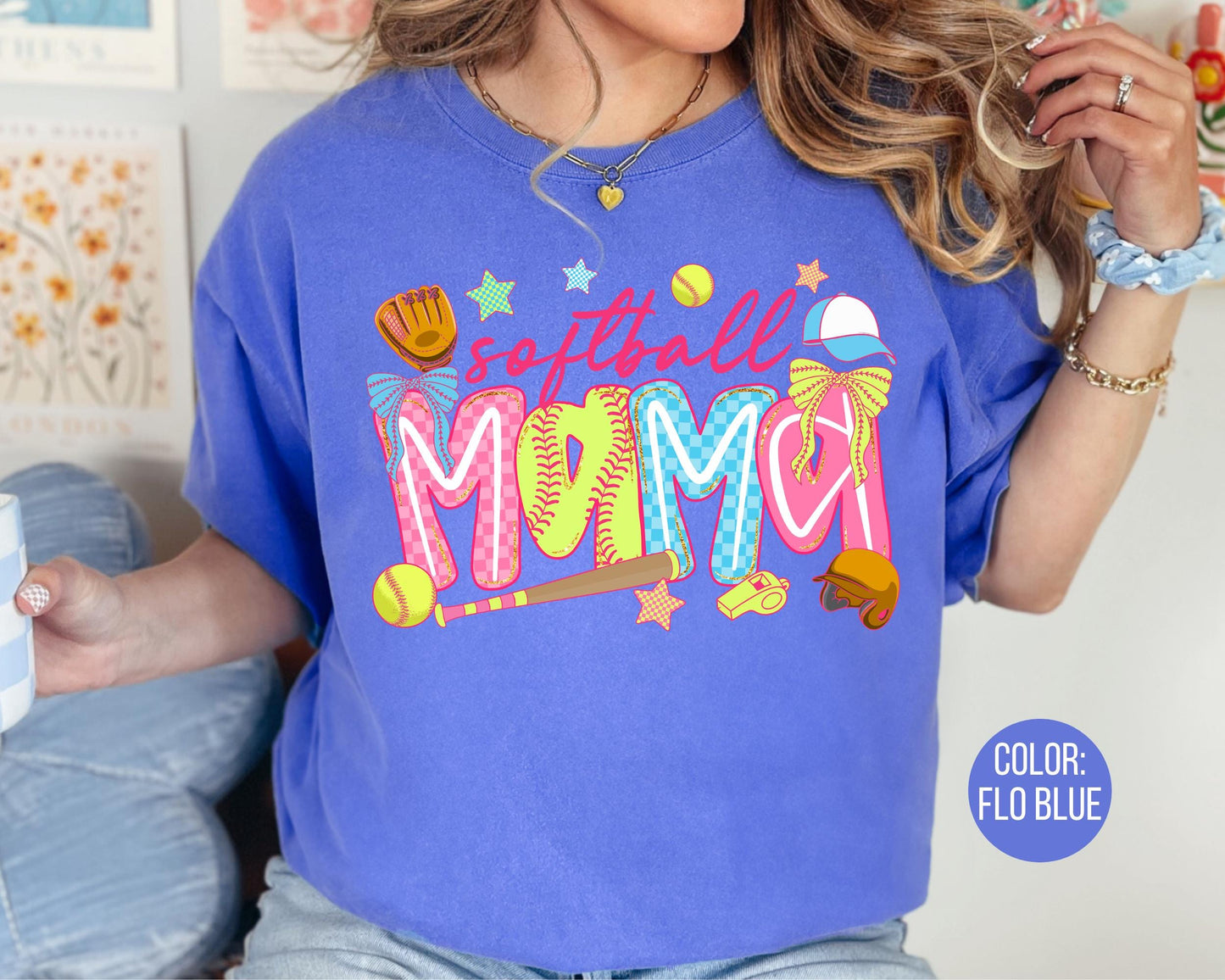 Comfort Colors Softball Mama Shirt, Softball Shirts