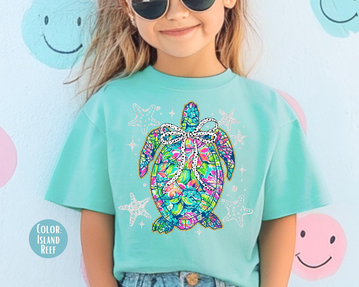 Comfort Colors® Preppy Summer Sea Turtle Shirt, Girls Summer Shirts