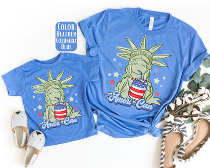 Mama Mini Statue of Liberty American Shirt, Mother's Day Gift, Matching Mommy and Me July 4th Tee, Mother Daughter, America Shirts
