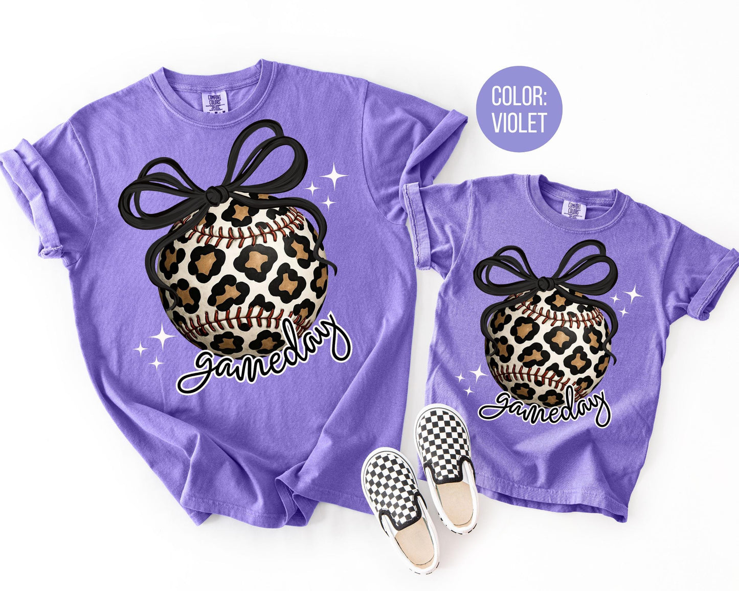 Comfort Colors Girls Leopard Softball Gameday Shirt, Kids Game Day Softball Shirts