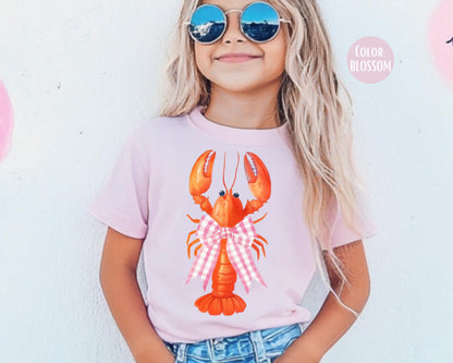 Comfort Colors Lobster Bow Shirt: Girly Beach Tee