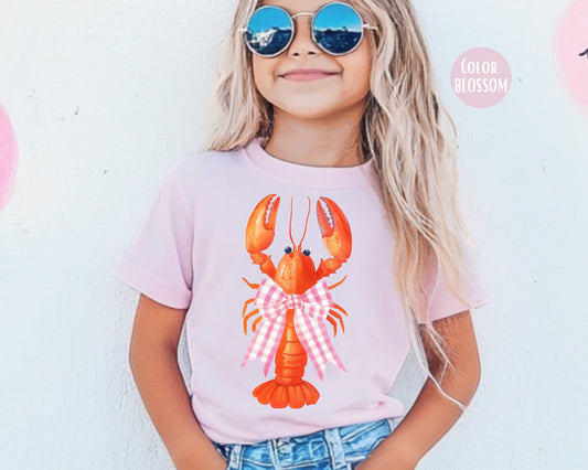 Comfort Colors Lobster Bow Shirt: Girly Beach Tee