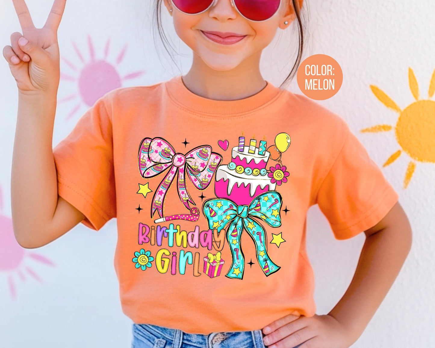 Comfort Colors Birthday Girl Shirt, Coquette Girls Birthday Shirts
