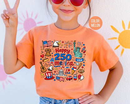Comfort Colors Happy 250 America Shirt, 4th of July Shirts