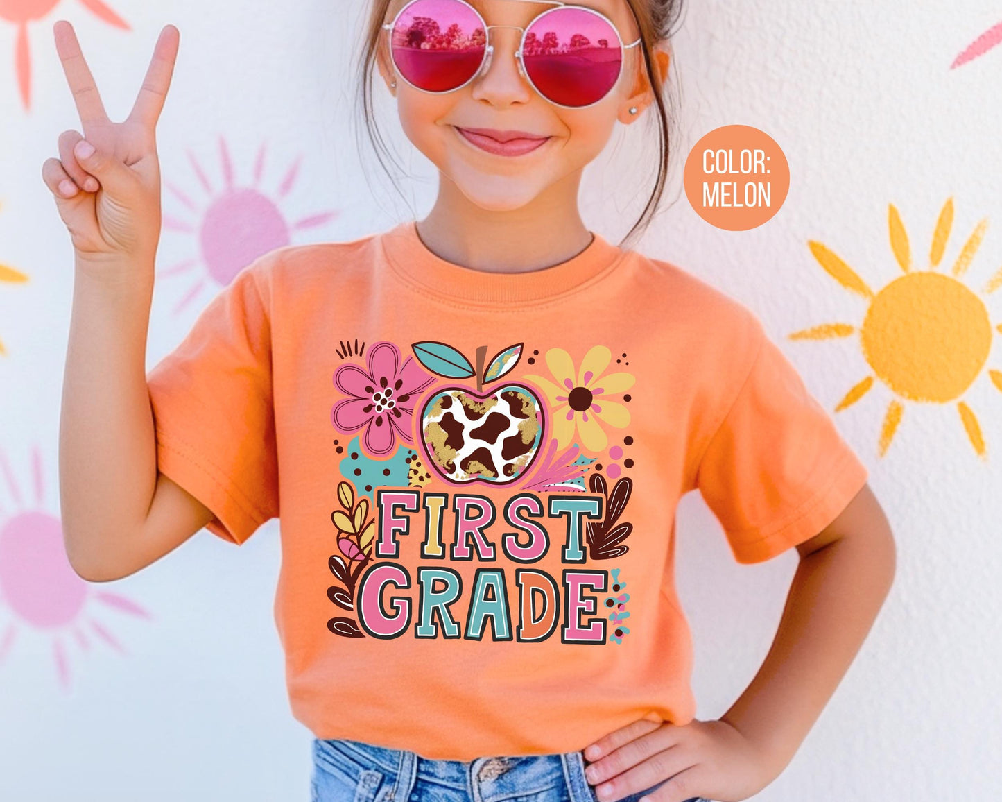Comfort Colors First Grade Shirt: Girly Boho Back to School Tee