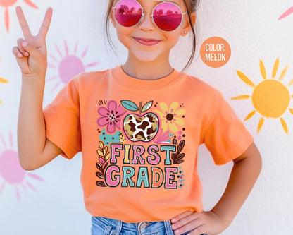Comfort Colors First Grade Shirt: Girly Boho Back to School Tee