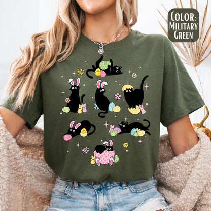 Easter Cats Shirt Cute Cat Shirt Easter T-Shirt Happy Easter Shirt with cats Easter Gift Happy Easter T-Shirt Cat Mom Easter Shirt