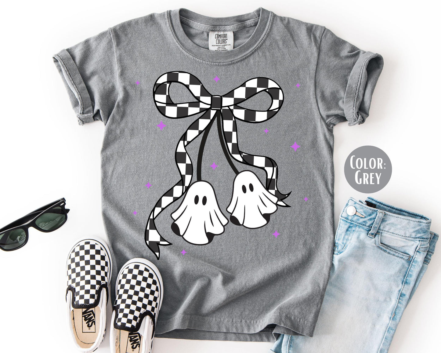Comfort Colors Coquette Ghost Shirt - Girly Halloween Tee