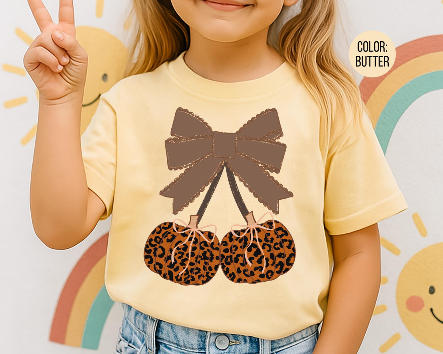 Comfort Colors Leopard Pumpkin Cherries Shirt - Preppy Fall Coquette