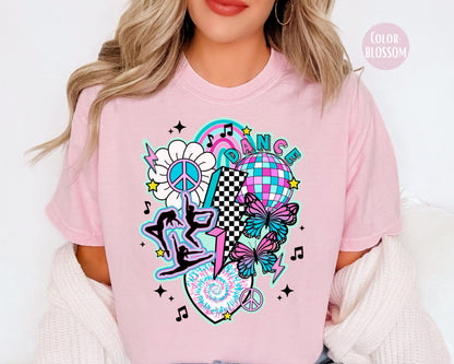 Comfort Colors Girls Retro Dance Shirt, Kids Dance Shirts