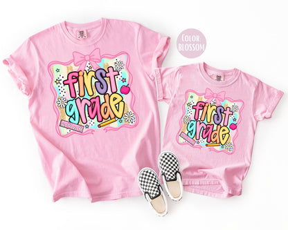 Comfort Colors First Grade Shirt: Preppy Back to School Tee