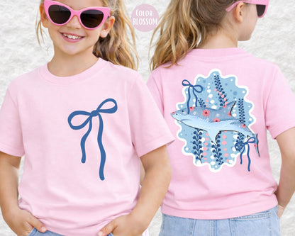 Comfort Colors Front and Back Floral Shark Shirt, Shark Shirts
