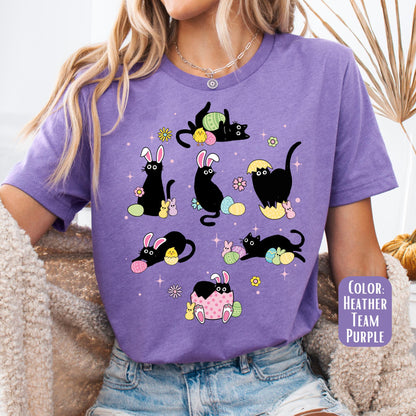 Easter Cats Shirt Cute Cat Shirt Easter T-Shirt Happy Easter Shirt with cats Easter Gift Happy Easter T-Shirt Cat Mom Easter Shirt