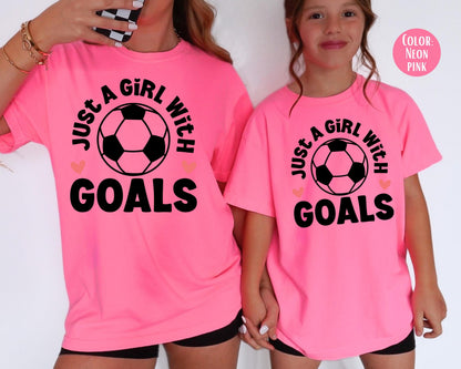 Comfort Colors Soccer Girl Goals Shirt - Youth & Mommy Matching