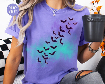 Comfort Colors Spooky Bat Shirt: Halloween Graphic Tee