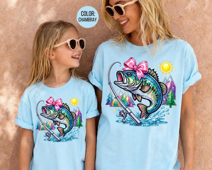 Comfort Colors® Girls Fishing Shirt, Mom and Daughter Fishing Shirts