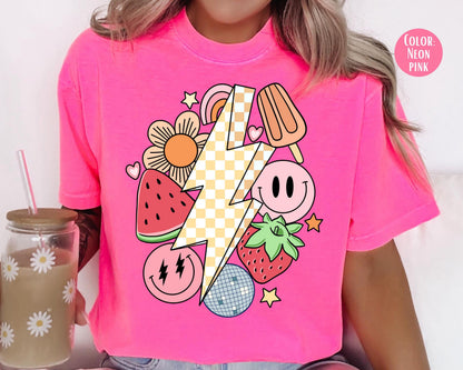 Comfort Colors® Girly Retro Summer Shirt, Girls Summer Break Shirts