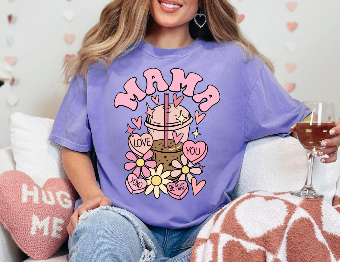 Comfort Colors Coffee Mama Valentine's Day Shirt