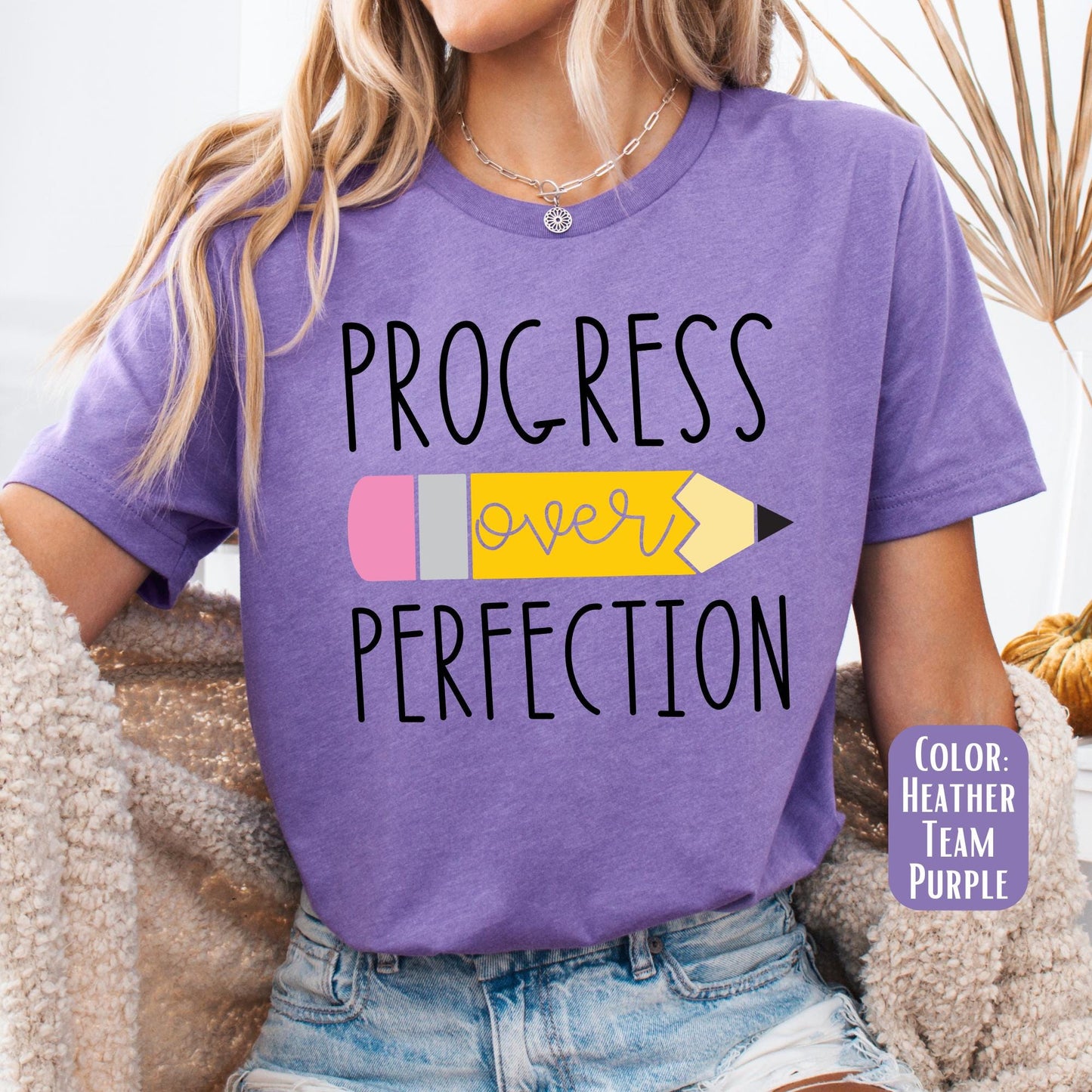 Progress Over Perfection Shirt, Teacher Shirts, Back to School Shirt, Gift for Teacher, Teacher Appreciation, Inspirational Teacher Tee