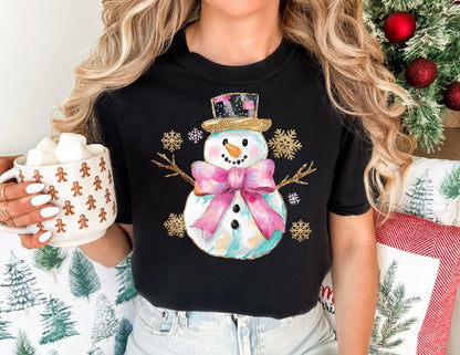 Comfort Colors Snowman Shirt: Festive Christmas Apparel
