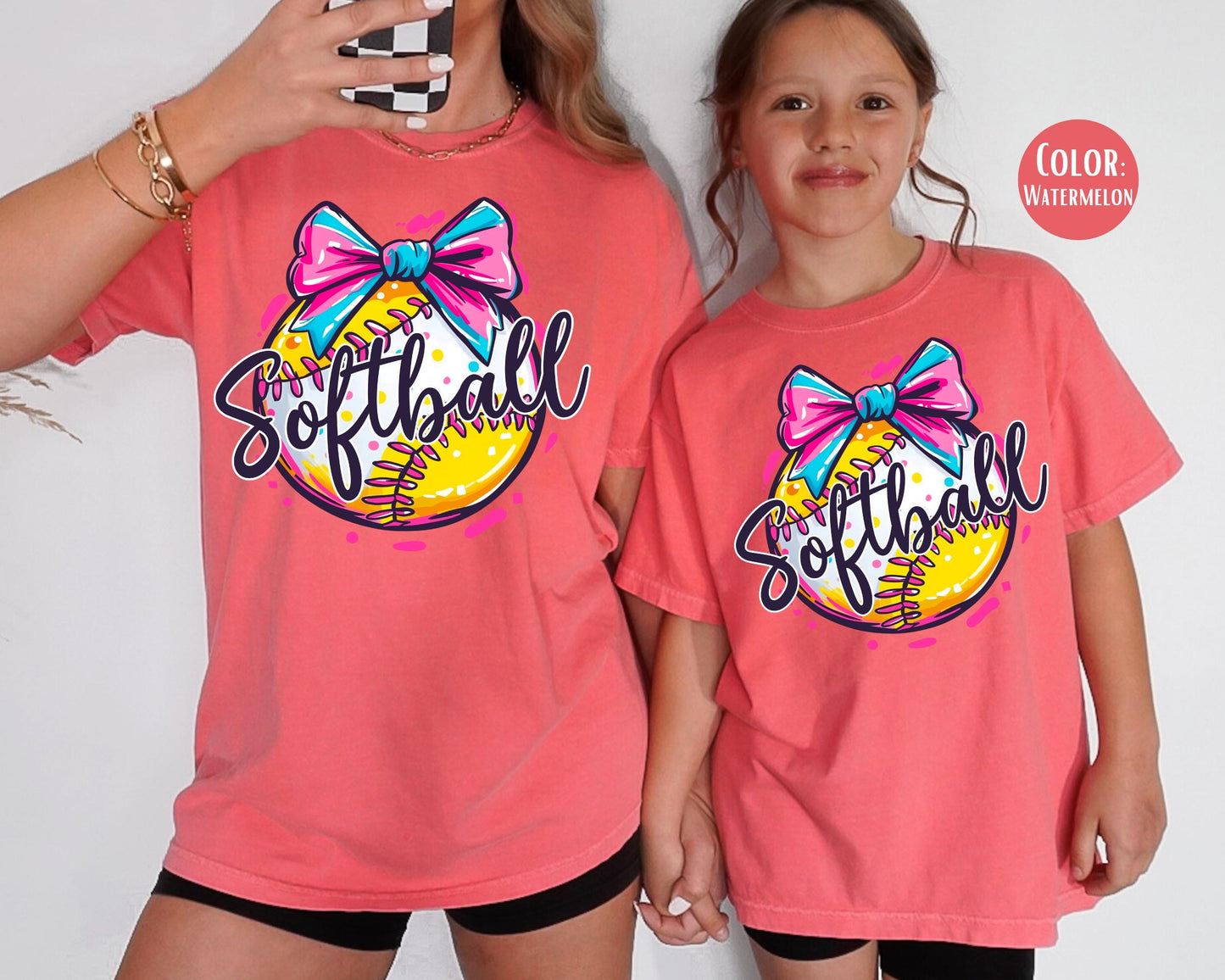 Girls Coquette Softball Shirt: Comfort Colors Youth Tee