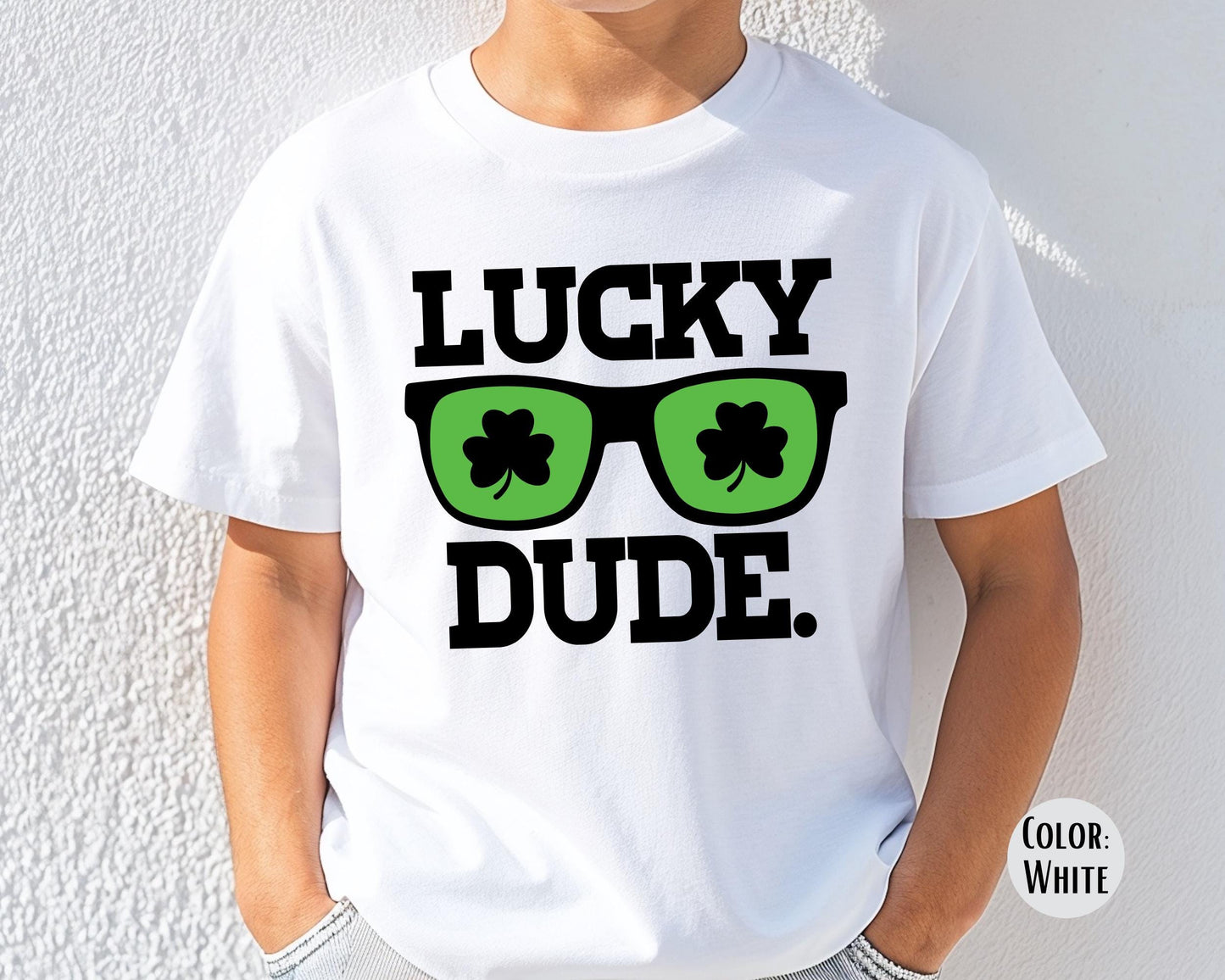 Comfort Colors® Boys Lucky Dude Shirt, Kids St Patricks Day Shirts