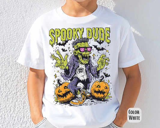 Comfort Colors Boys Halloween Shirt: Spooky Zombie Dude
