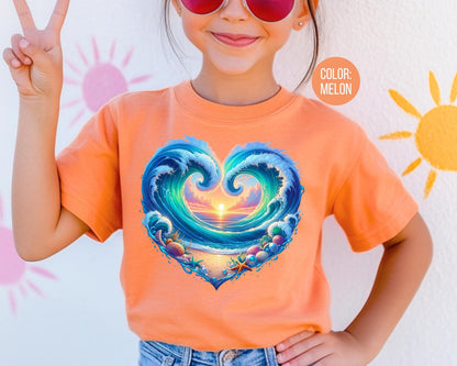 Comfort Colors® Beach Heart Shirt, Girls Beach Shirts