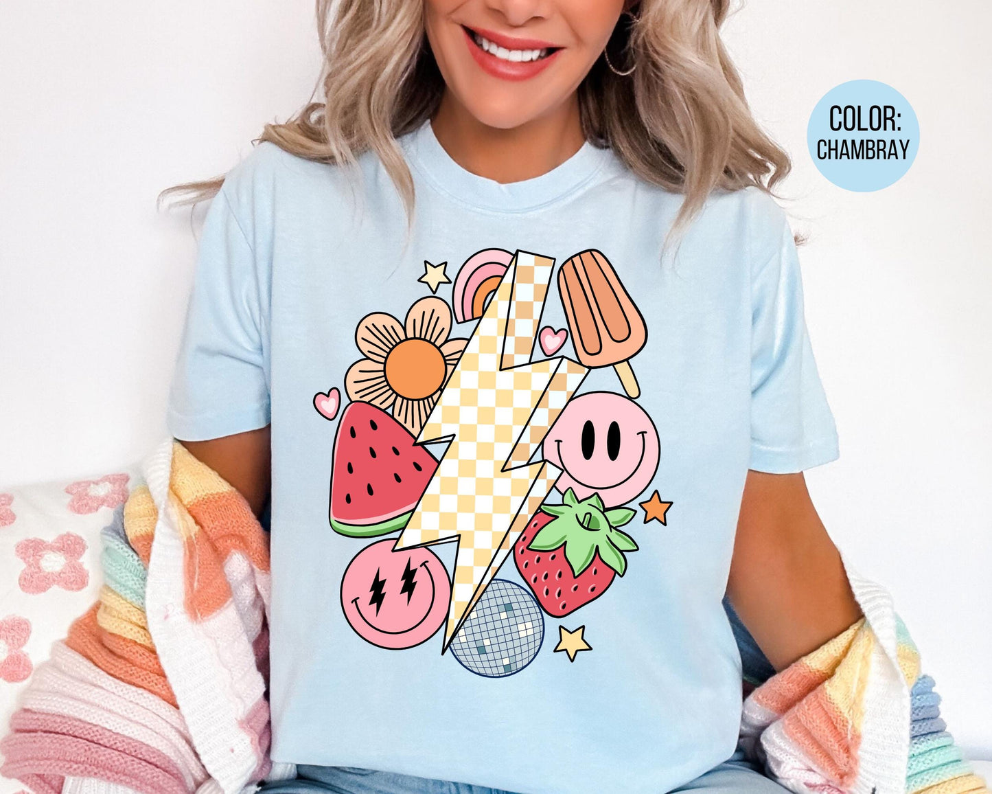 Comfort Colors® Girly Retro Summer Shirt, Girls Summer Break Shirts