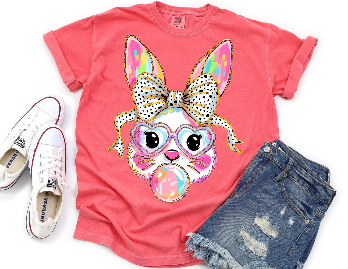 Comfort Colors Bubblegum Bunny T-Shirt, Easter Gift