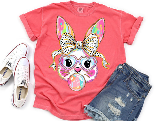 Comfort Colors Bubblegum Bunny T-Shirt, Easter Gift