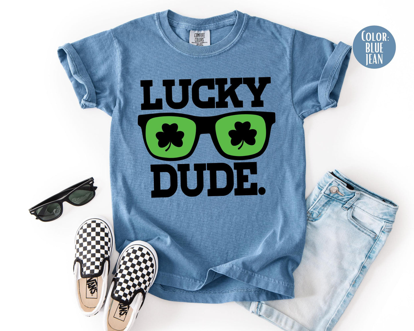 Comfort Colors® Boys Lucky Dude Shirt, Kids St Patricks Day Shirts