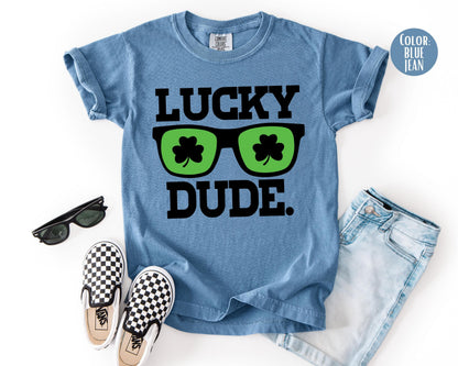 Comfort Colors® Boys Lucky Dude Shirt, Kids St Patricks Day Shirts