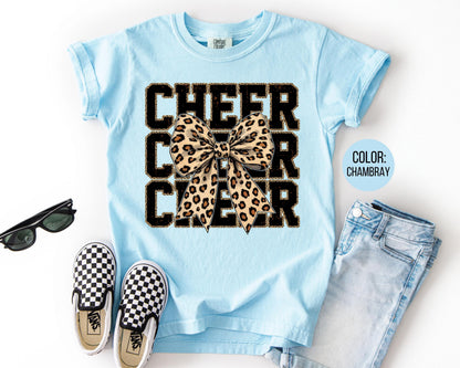 Comfort Colors Coquette Leopard Cheer Shirt - Youth & Girls
