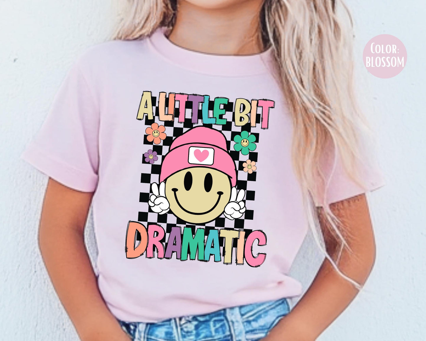 Comfort Colors Little Bit Dramatic Girls Shirt - Funny Youth Tee