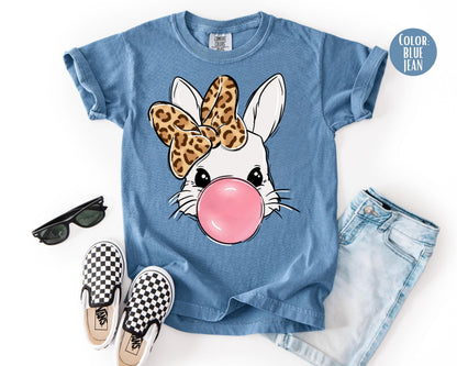 Comfort Colors® Bubble Gum Bunny Shirt, Girls Easter Bunny Shirts