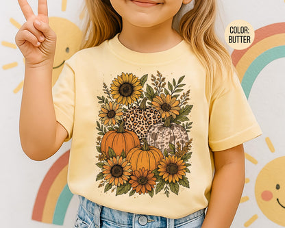 Comfort Colors Floral Pumpkin Shirt: Matching Mother Daughter Fall Tee