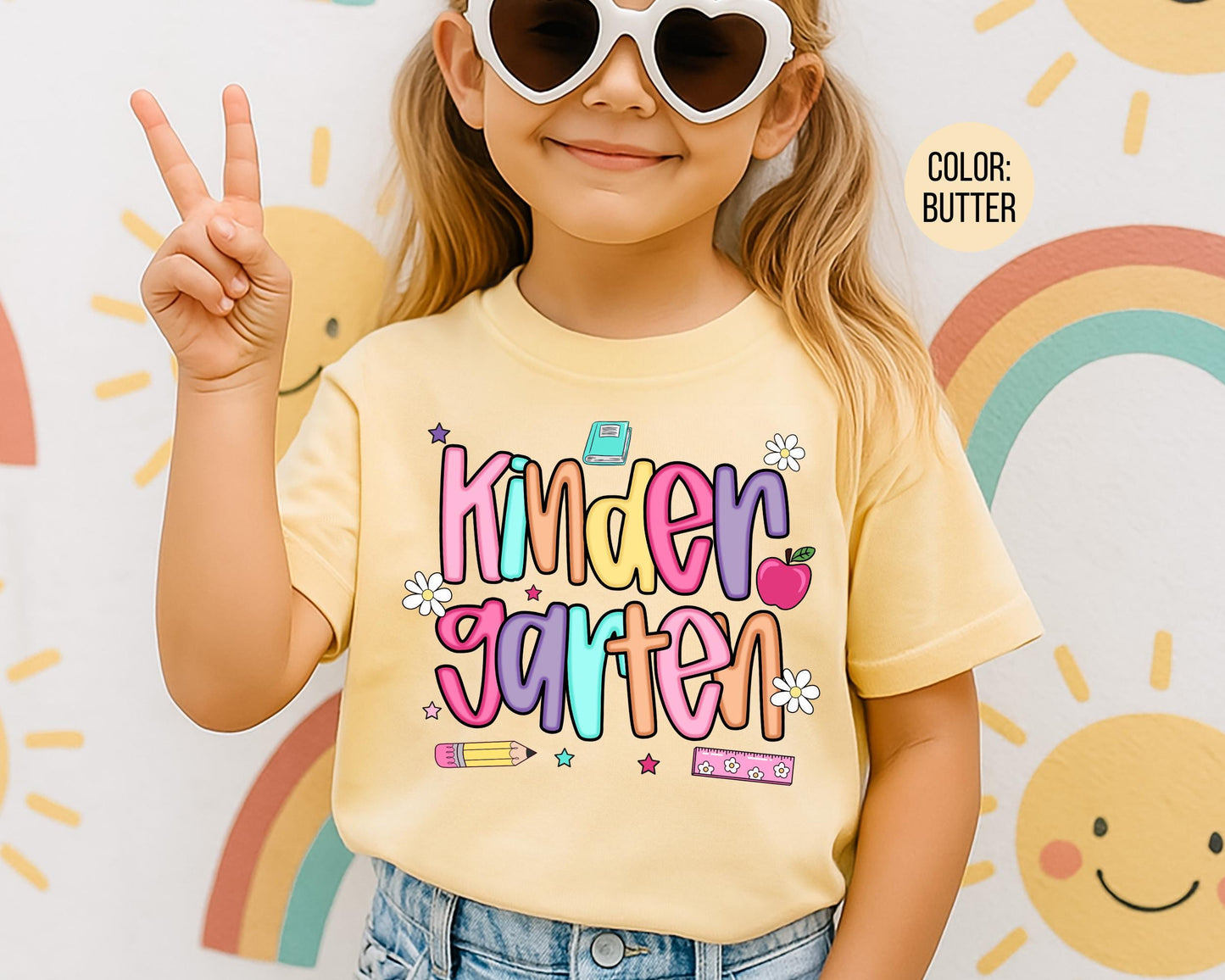 Comfort Colors® Colorful Preppy Kindergarten Shirt, Kindergarten Teacher Shirts