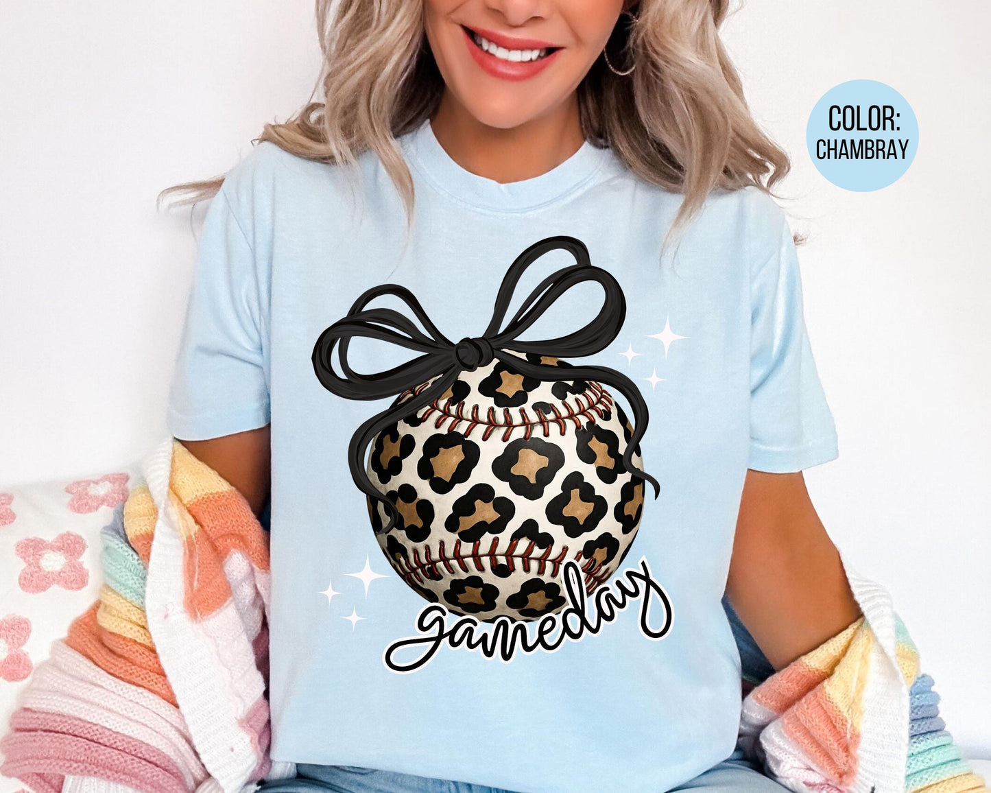 Comfort Colors Girls Leopard Softball Gameday Shirt, Kids Game Day Softball Shirts