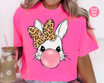 Comfort Colors® Bubble Gum Bunny Shirt, Girls Easter Bunny Shirts