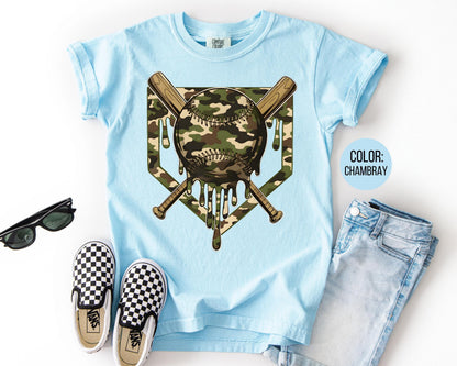 Comfort Colors® Boys Camo Baseball Shirt, Kids Baseball Shirts