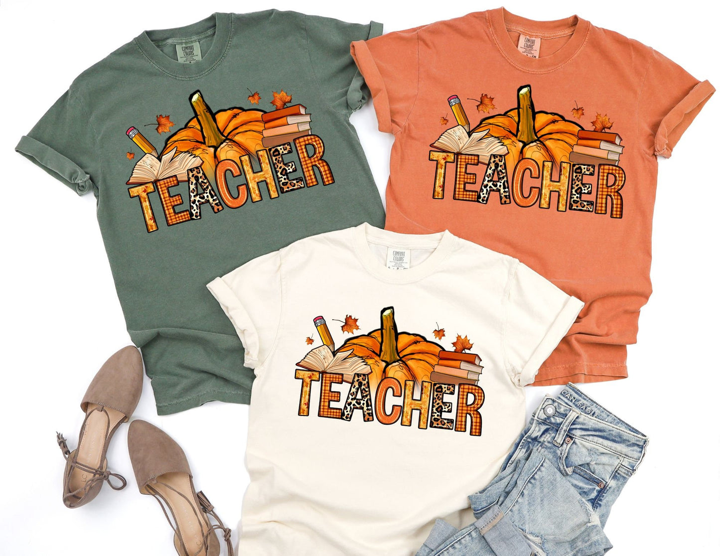 Comfort Colors Fall Teacher Shirt: Pumpkin Spice Back to School